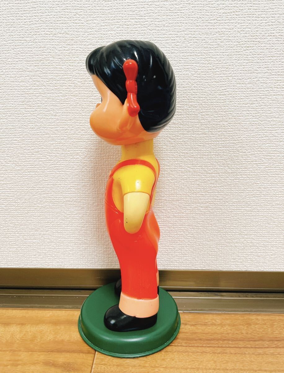 不二家ミルキー 首振り ペコちゃん 最高 高さ約30㎝ ブリキ台 首ふり