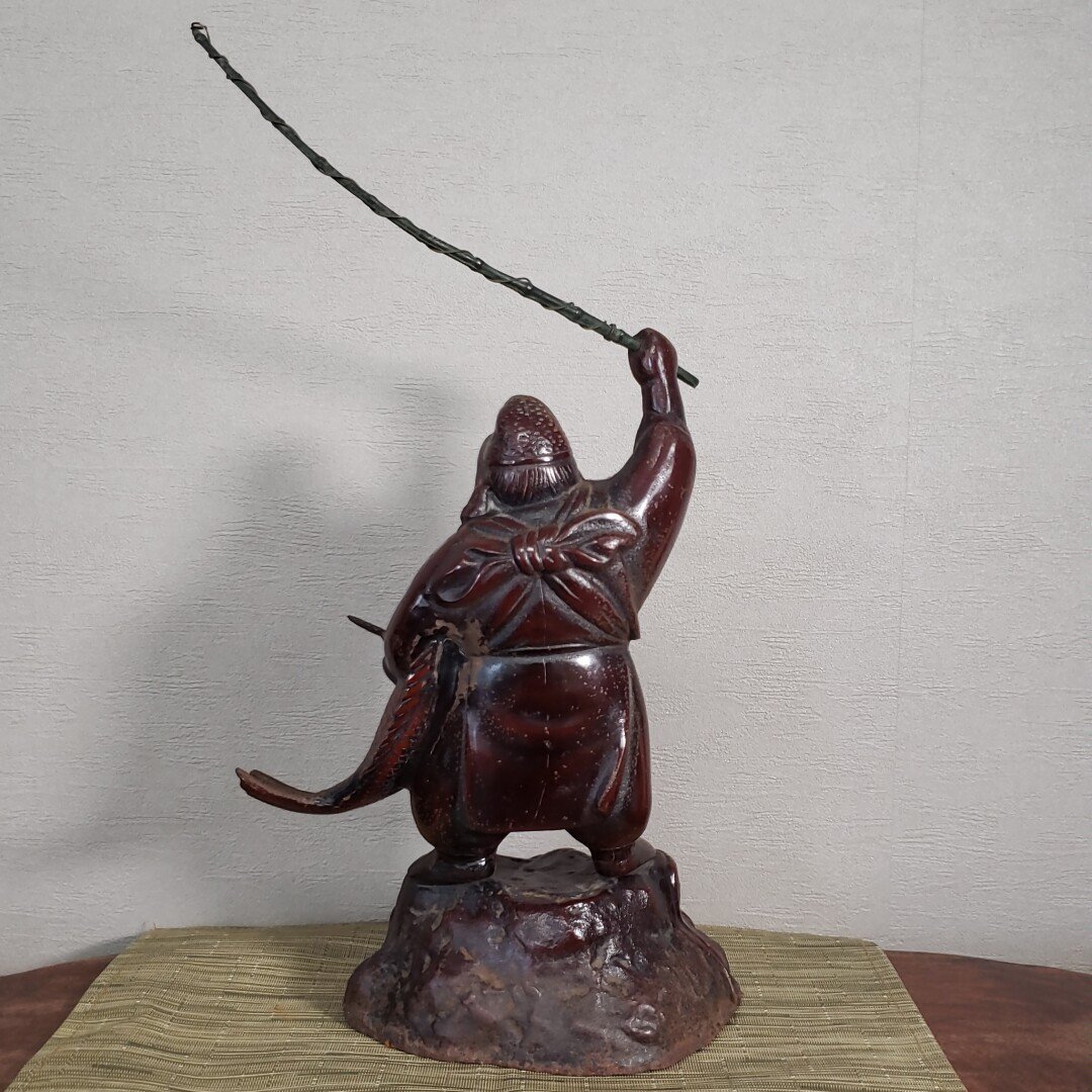 恵比寿様 鯛 えびす様 金属製 置物 縁起物 インテリア ディスプレイ