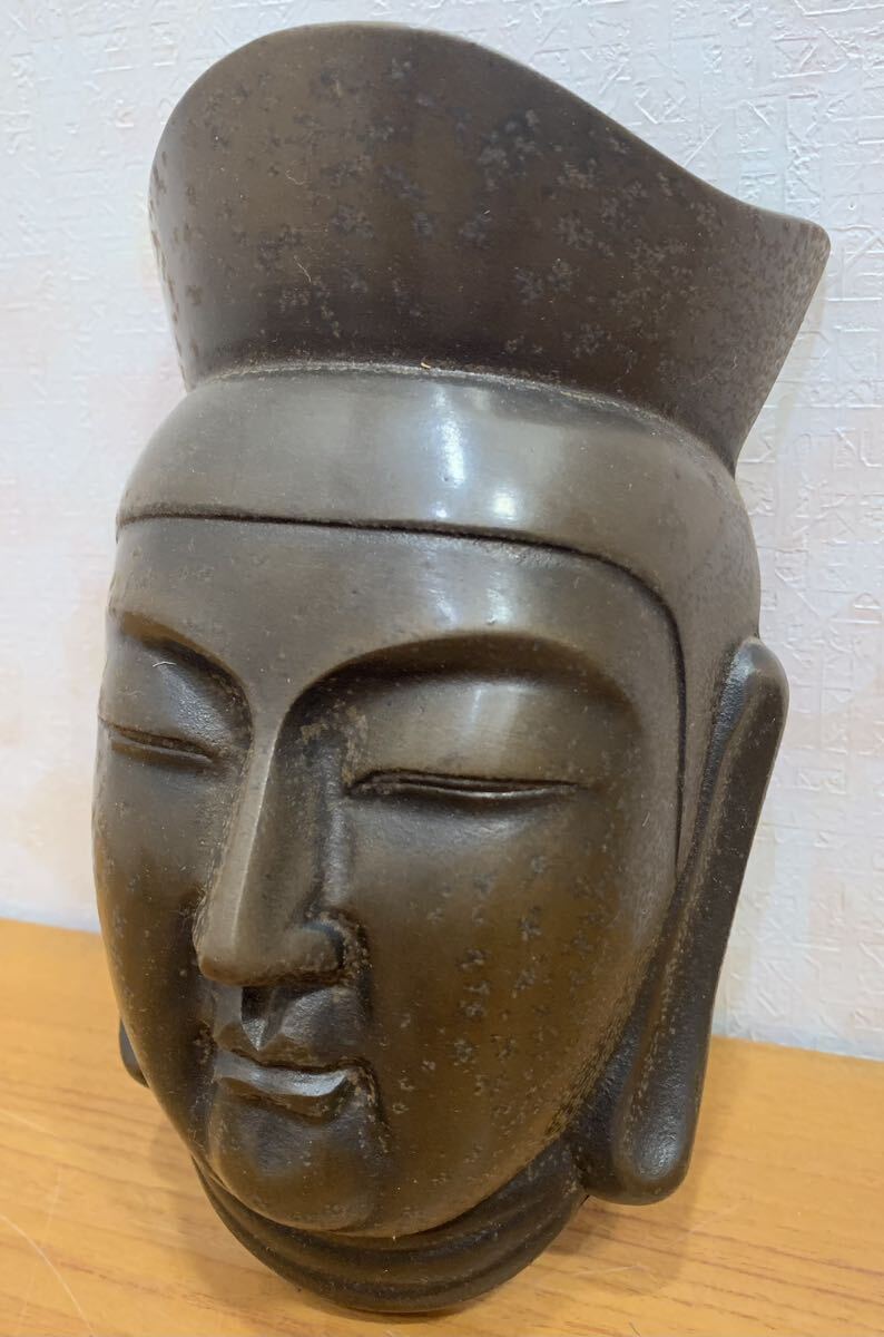 鉄製 壁掛け 弥勒菩薩 面 古道具 骨董 仏教美術 ヴィンテージ