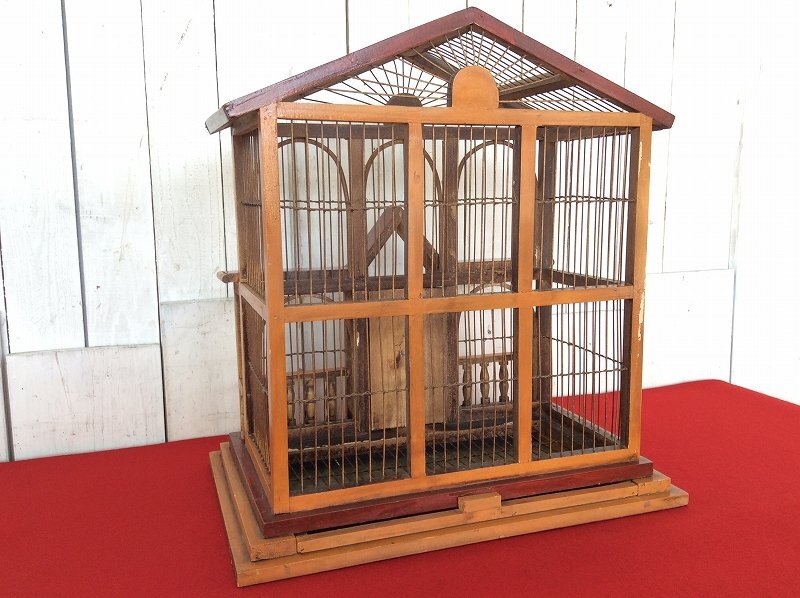 E544☆虫かご 鳥籠 アンティーク 鳥カゴ 竹かご 竹籠 伝統工芸 工芸