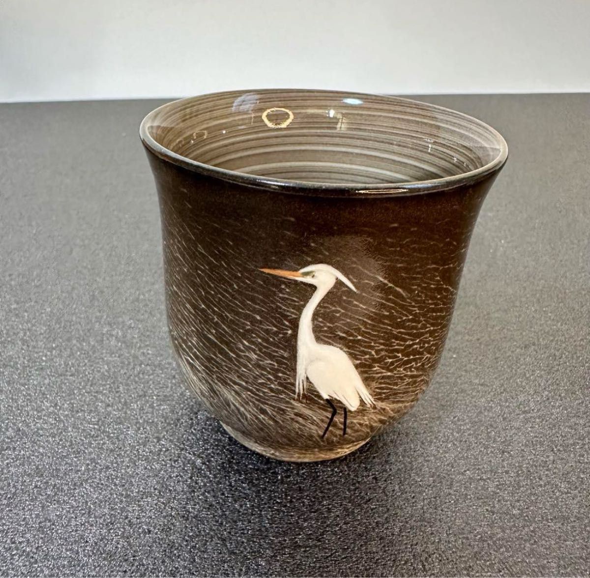 現川焼 白鷺デザイン 皿 現川焼 白鷺デザイン 皿 現川焼白鷺デザイン 皿