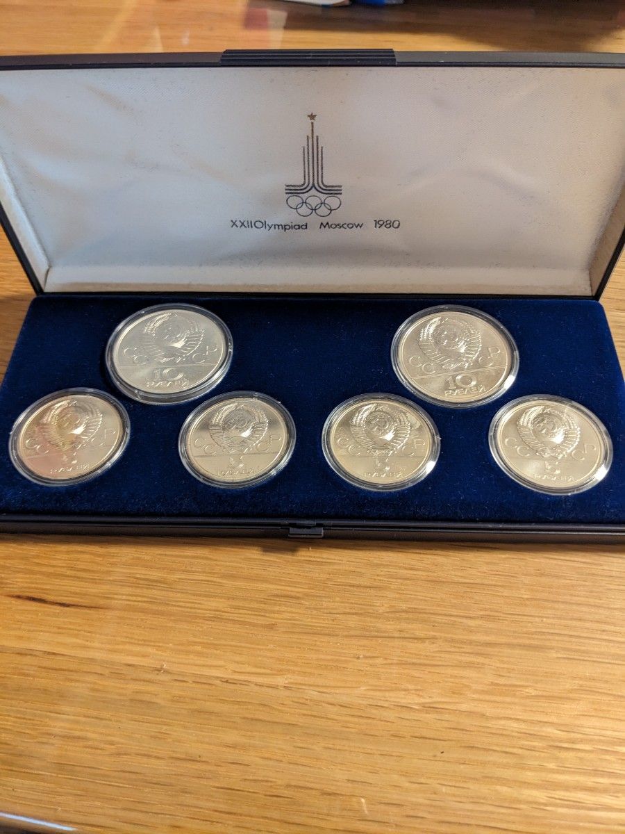 銀貨保証】1980年 モスクワオリンピック 記念銀貨 貨幣 6枚セット 銀貨