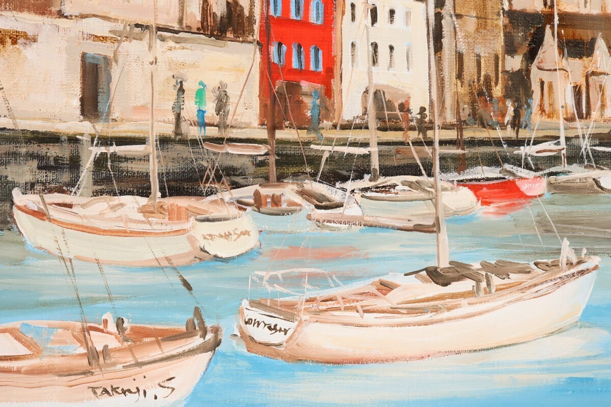 真作】【WISH】関拓司「オンフルール港」油彩 6号 ◇フランス港町逸品 油彩