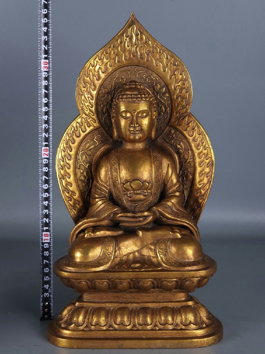 仏教美術 古銅鍍金 日光山 中善寺 御賓塔 仏塔 時代箱付 D R9487 仏教