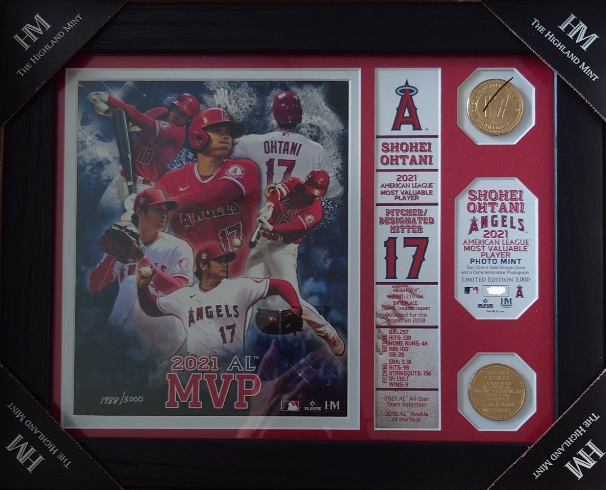 大谷翔平 2021 MVP 割引 フォトミント 数量限定 記念コイン Angels