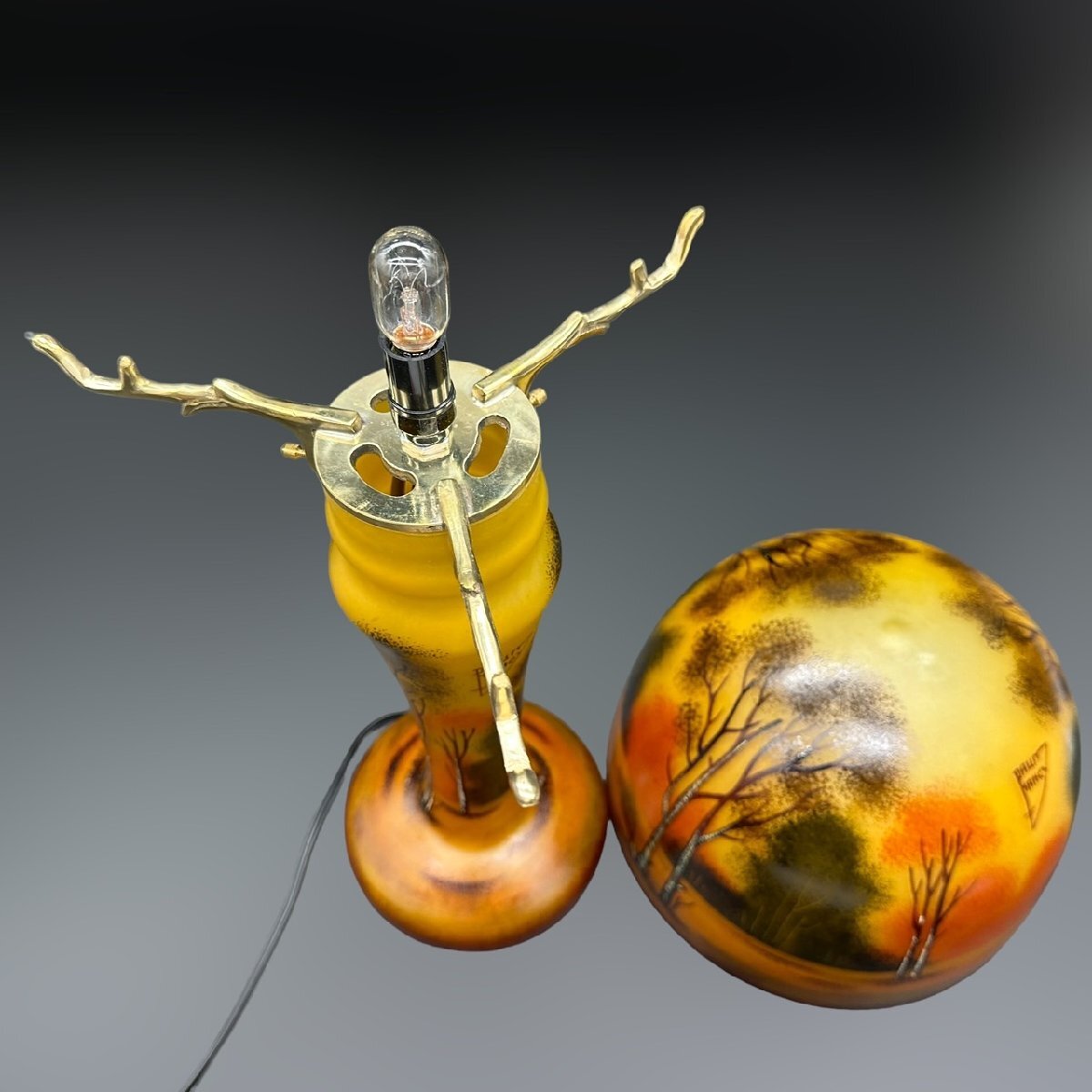 証明書】ドームナンシー 2灯 フロア照明 アンテルカレール 被せガラス