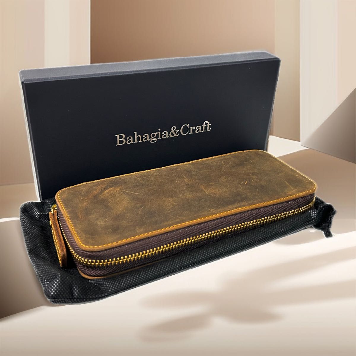 バハギア ペンケース クレイジーホース ストロング ダークブラウン