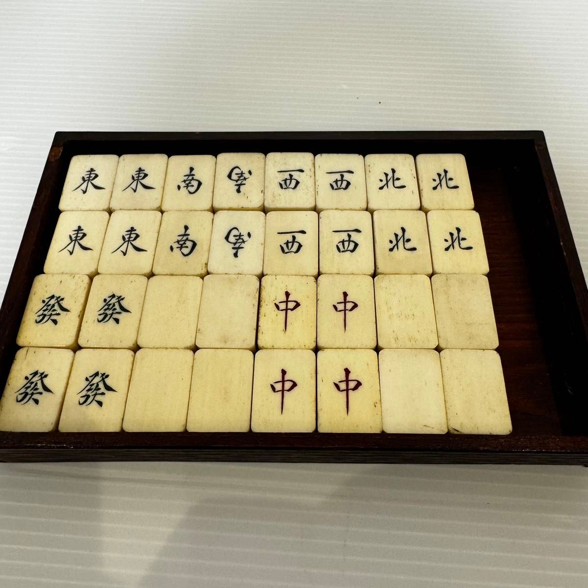 麻雀牌 骨牌 アンティーク 木箱 最高級 レトロ 竹牌 時代物 希少 Yahoo