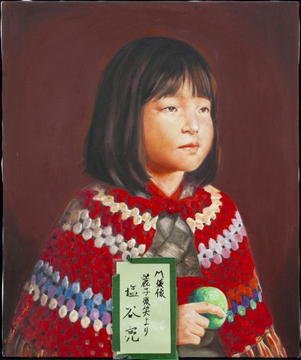 ☆依頼品『作者不明』肉筆 油彩『髪を横切るそよ風』表サイン 鑑定書 P10