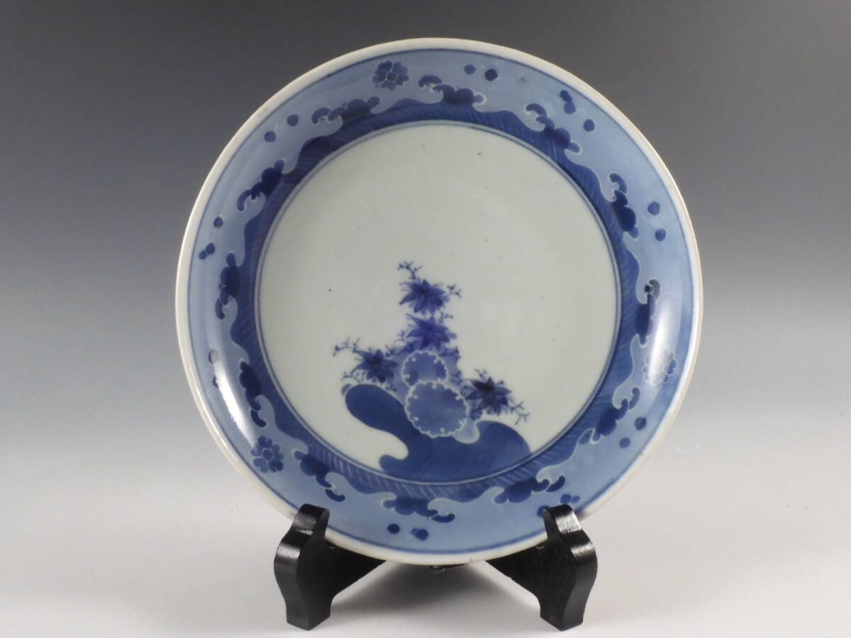 古伊万里 藍九谷 小皿 無傷完品 新渡 古染付 民芸 民藝 古九谷 初期