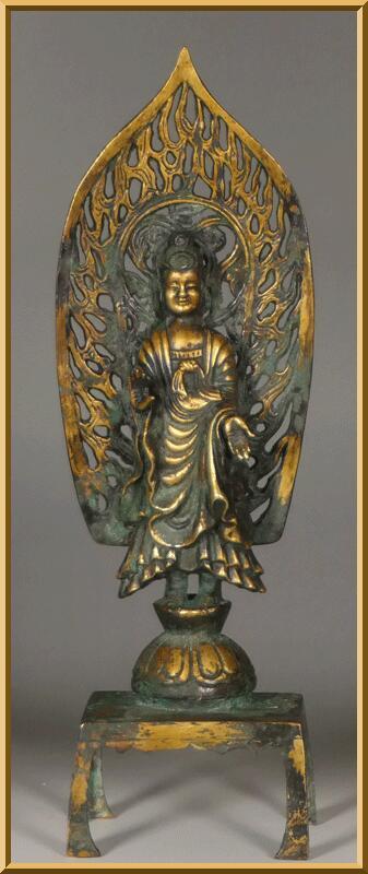 新羅金銅仏如来立像（統一新羅時代） 古銅製