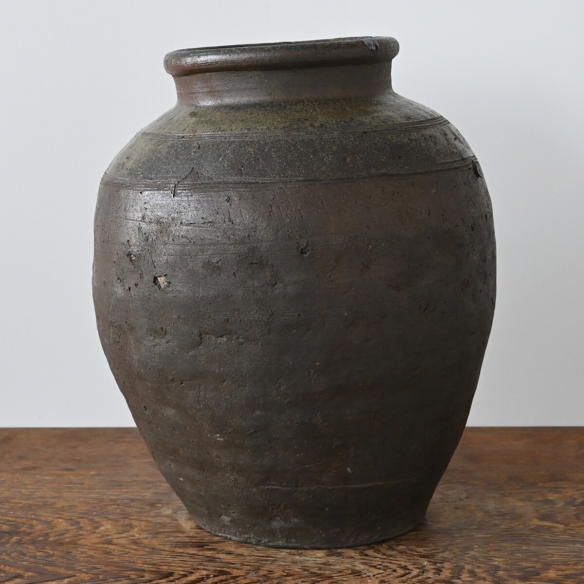 鑑定書付】桂又三郎極 古備前 直線文壺 鎌倉時代 口径約200mm 高さ約