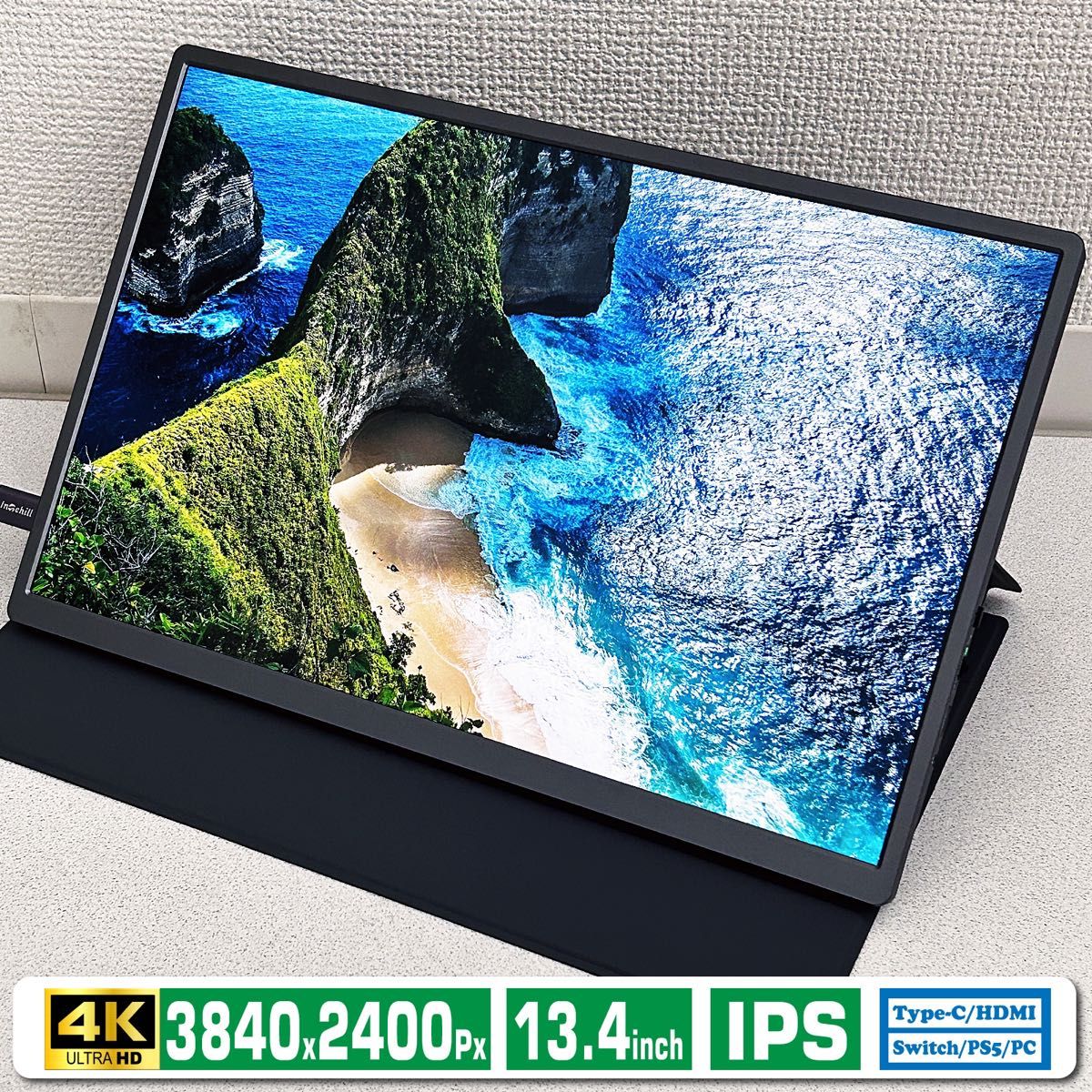 ど*り様 中古・美品 Intehill 4K モバイルモニター U13NA Intehillの