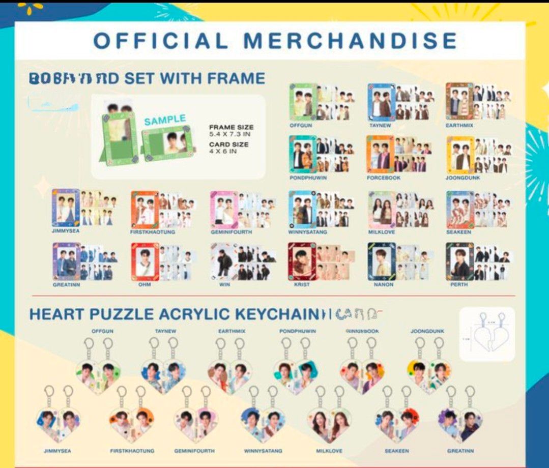 新品》GMMTV PondPhuwin ポストカード セット & ハートアクリルキー