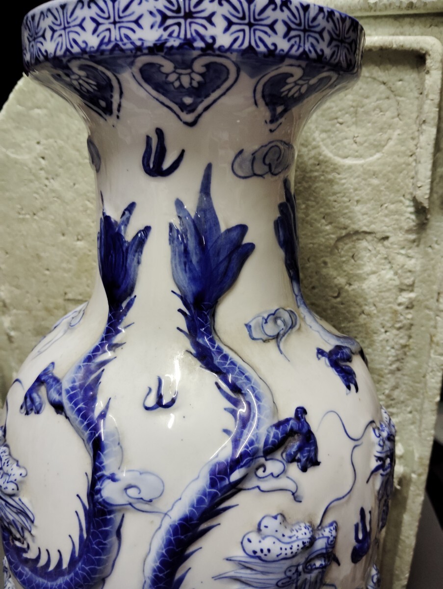 中国 龍紋大瓶 アンティーク 送料込み0912 中国 龍紋大瓶 アンティーク