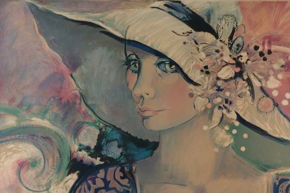 真作保証 今井幸子 リトグラフ E.A. 作者保存版 約74×88.5cm 絵画