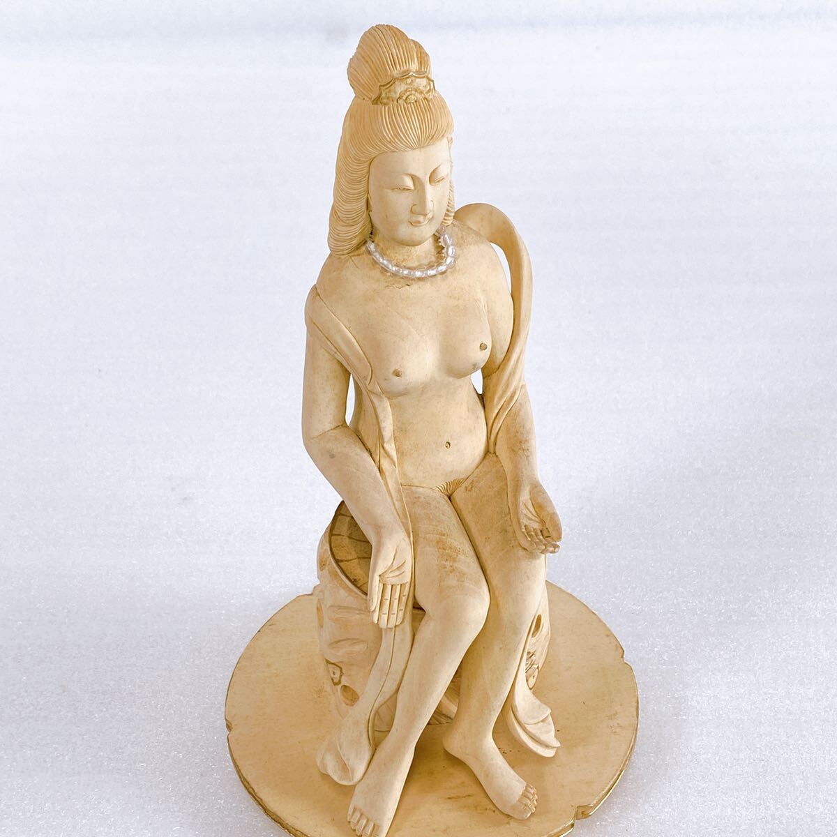 Yahoo!オークション - 木彫り「秘宝裸弁天」吉祥天 天女 工芸美術 木彫