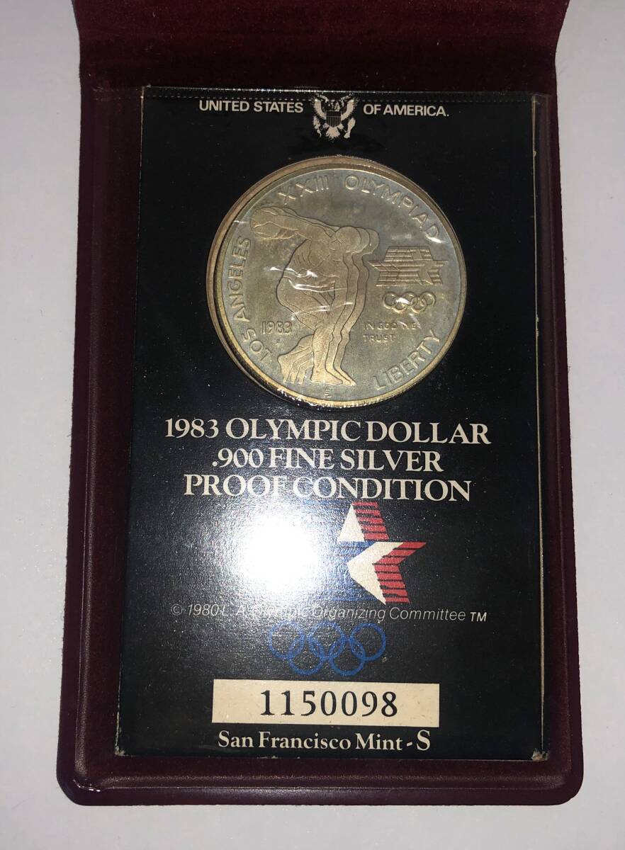 ☆1983 OLYMPIC DOLLAR .900 FINE SILVER PROOF CONDITION☆em74