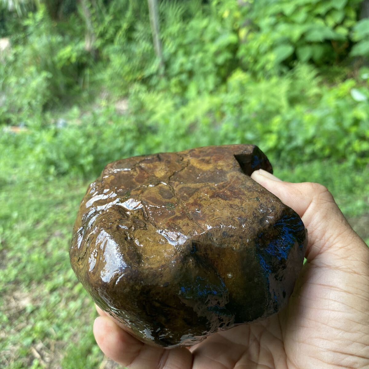 鉄丸石 鉄丸石の段石 鑑賞石 天然石 盆石 水石 水見色川(安倍川水系