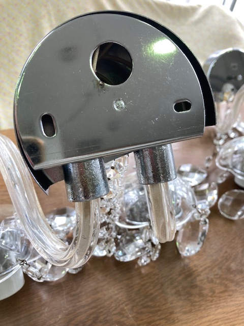 TOSHIBA アンティーク シャンデリア ガラスシェード/2灯×3セット 1灯×3