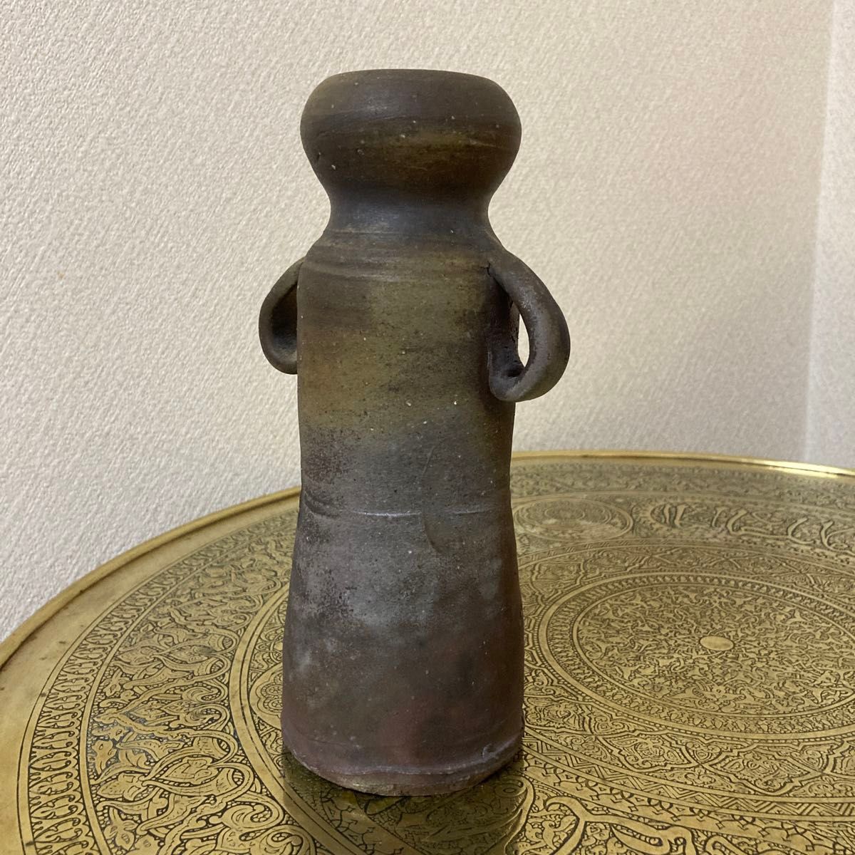 備前焼 金重まこと作 窯変花入れ