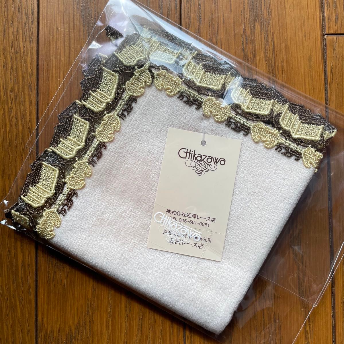 福砂屋 近沢レース ハンカチ ピンク 伊勢丹限定 福砂屋創業400周年記念