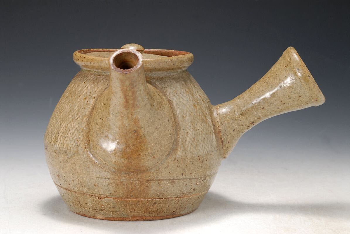 益子焼 人間国宝 島岡達三作 象嵌急須 共箱付