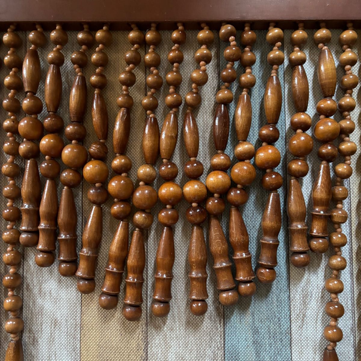 昭和レトロ 玉のれん ウッドビーズ 木製玉暖簾 ヴィンテージのれん