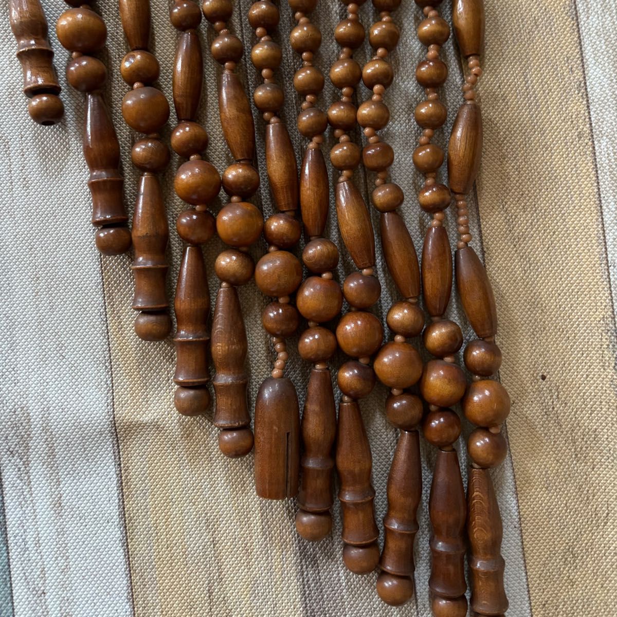 昭和レトロ 玉のれん ウッドビーズ 木製玉暖簾 ヴィンテージのれん