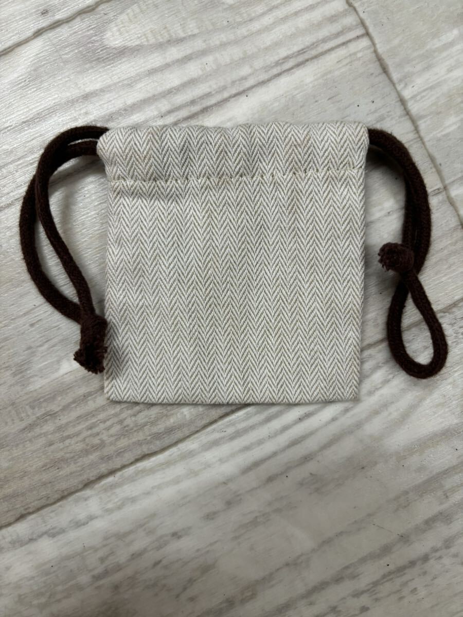美品 HERMES エルメス 巾着袋 ヘリンボーン 巾着 小物入れ カデナ 鍵