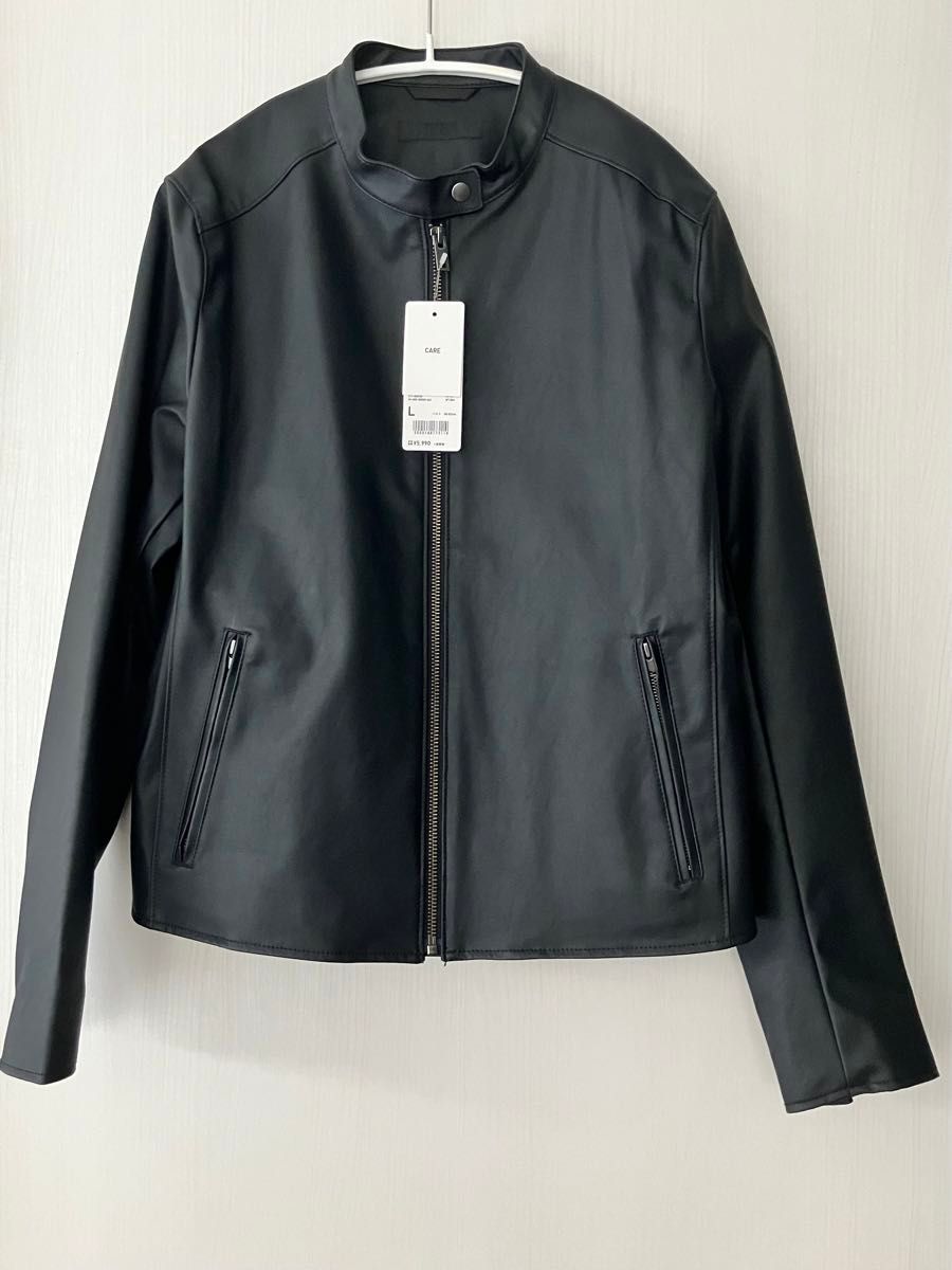 新品未使用 ユニクロ フェイクレザー ライダースジャケット レディース