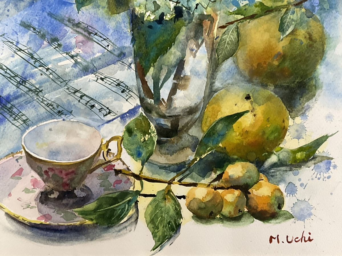 ☆上野山清貢☆「やまめ」水彩画◇帝展特選・北海道新聞社文化賞◇