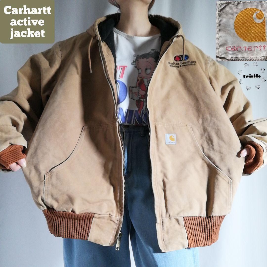 カーハートデトロイトジャケットダック90s当時物刺繍ロゴアーカイブ