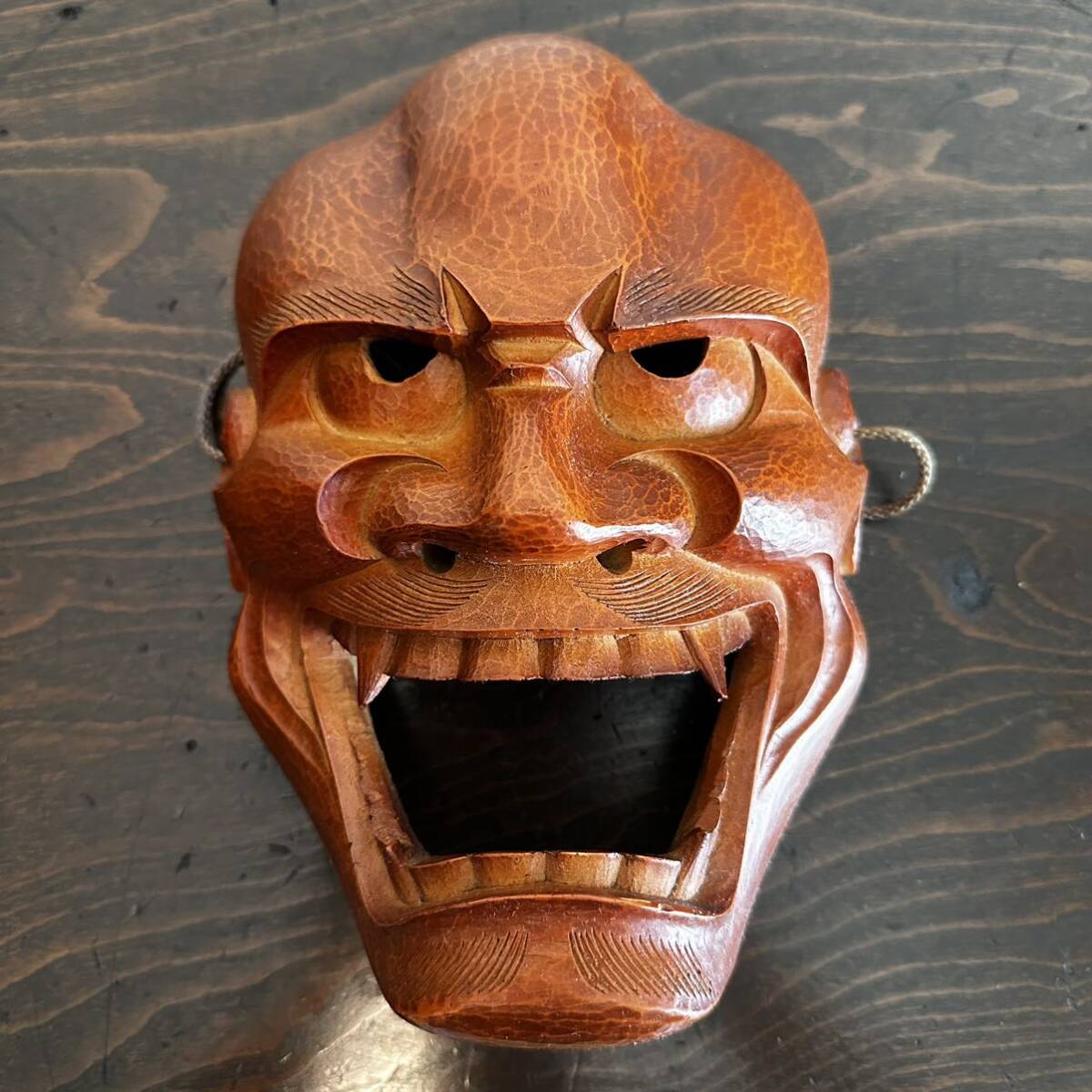 美品】能面 獅子口 般若 在銘 是正 アンティーク 民藝 民芸 骨董 古美術