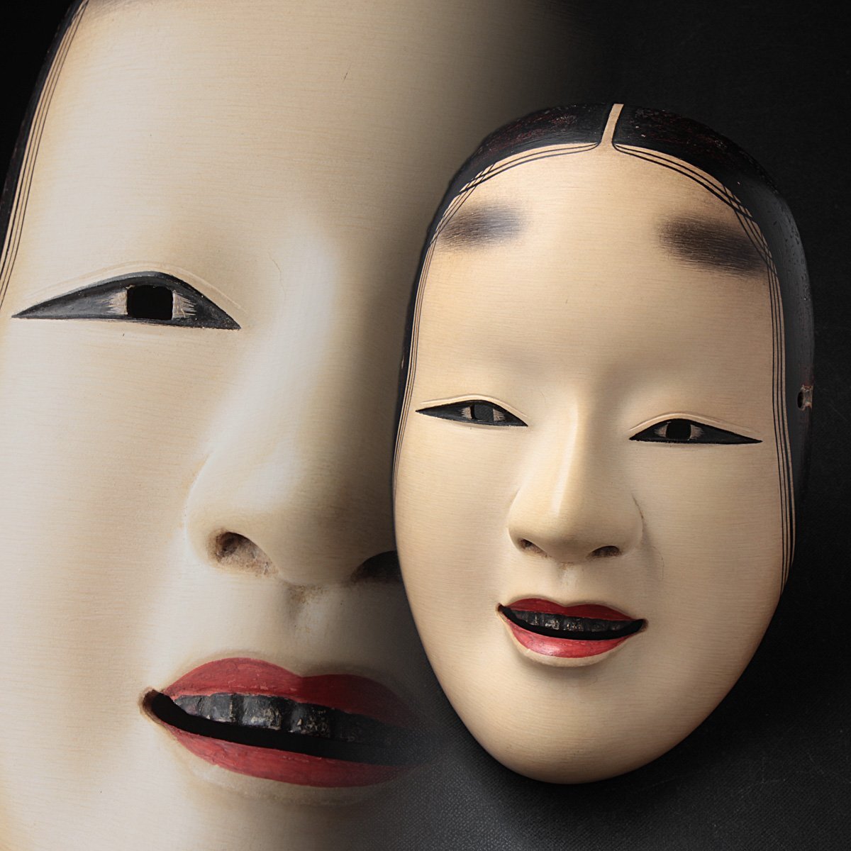 Yahoo!オークション - EV142 時代木彫面 木彫彩色能面「能 小面(若女)