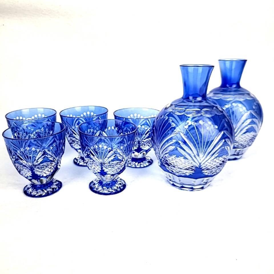 根本幸雄作 江戸の花切子酒器2個セット 【公式通販】