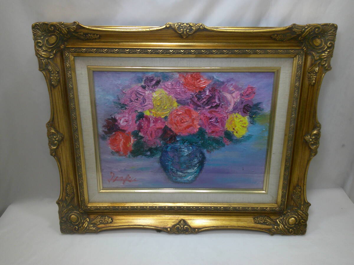 画家haru油彩画特寸＊薔薇＊肉筆画＊原画＊一点物＊静物画。 画家haru