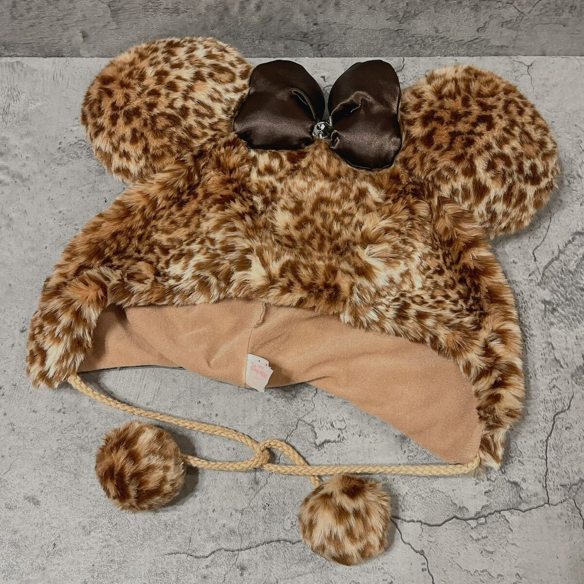 ミニーマウス ヒョウ柄 マフラー ミニーちゃんディズニーファン