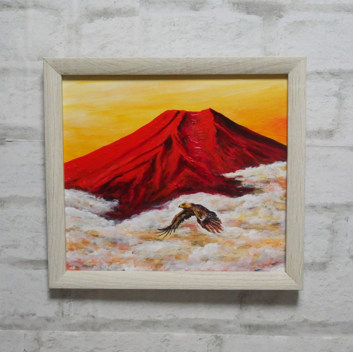 二羽の鳥 絵画 油彩画 油絵 F4 oil painting art 二羽の鳥 絵画 油彩画