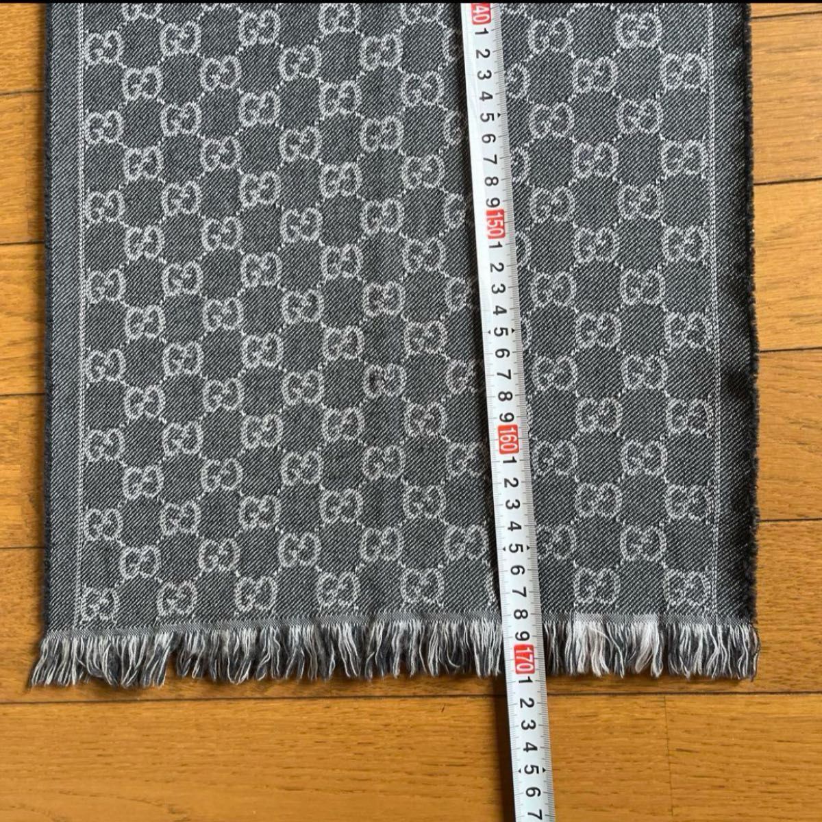 GUCCI GGパターン マフラー グレー ネイビー