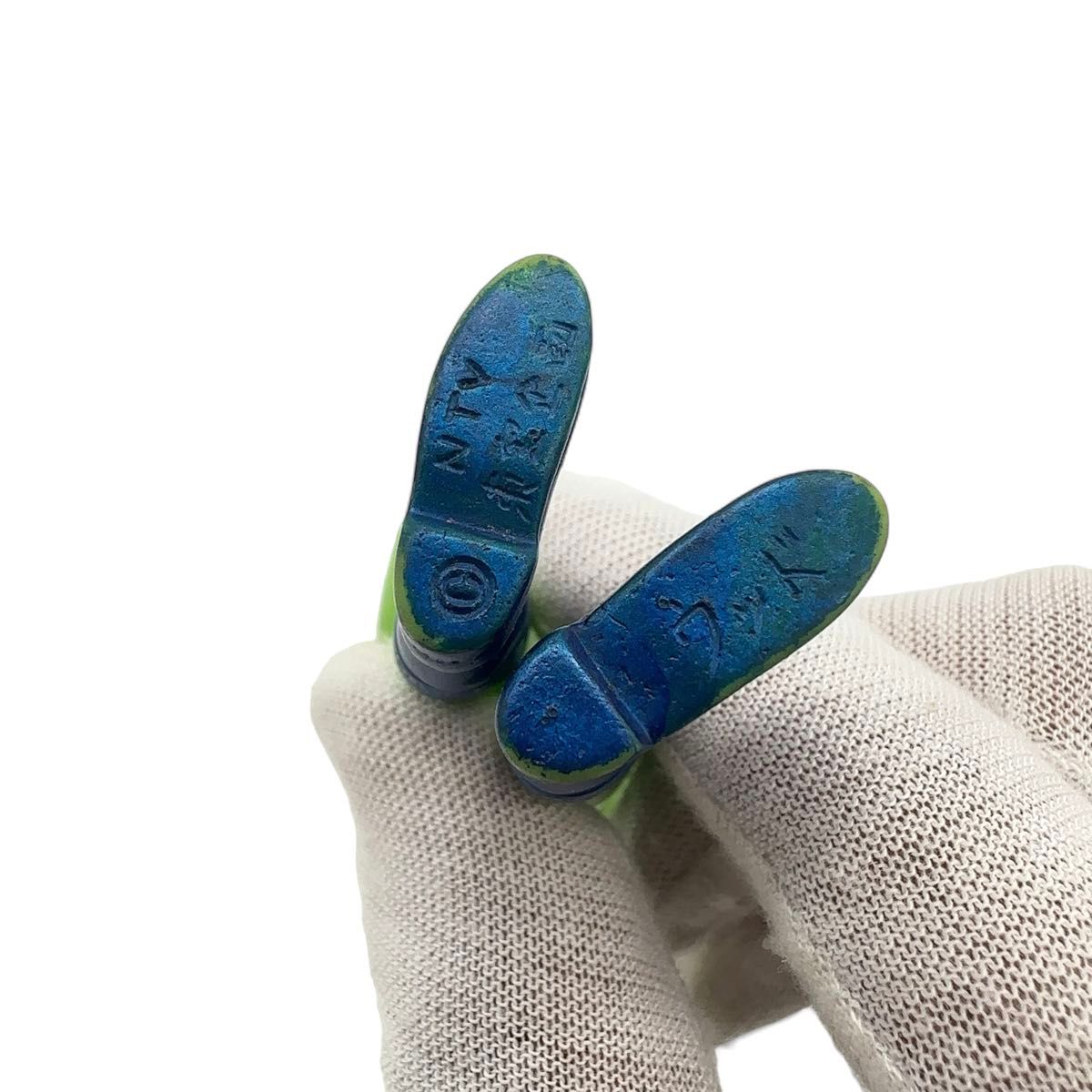 金色塗装/激レア】当時物 ウッド製 グリーンマン 金色塗装 ミニソフビ