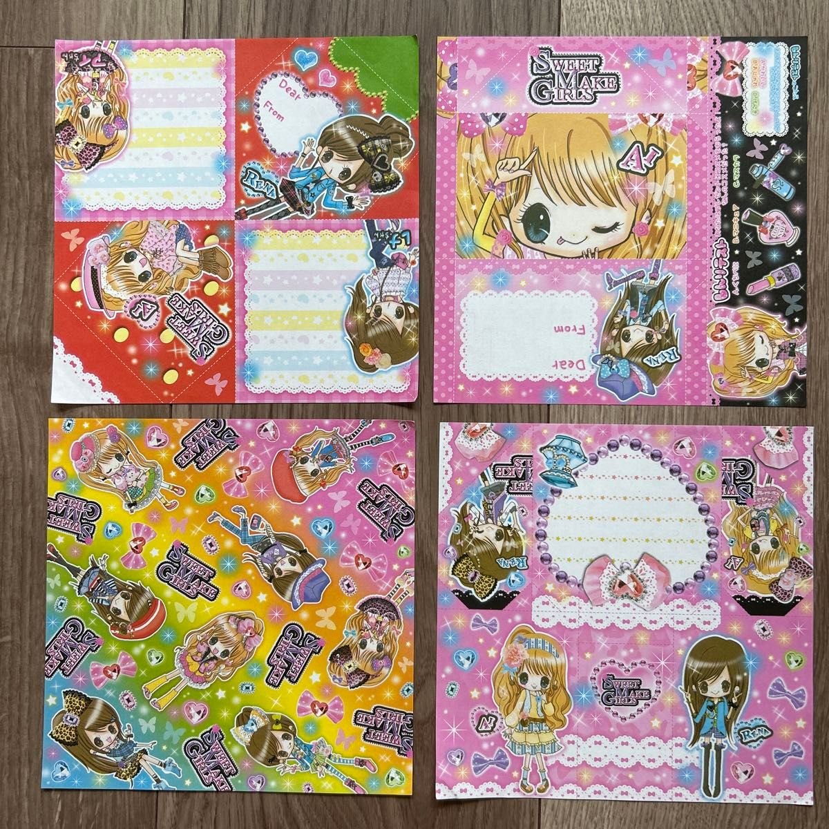 平成レトロ おりがみ メモ帳 4種類4枚セット なぞキャラ かわいい バラ