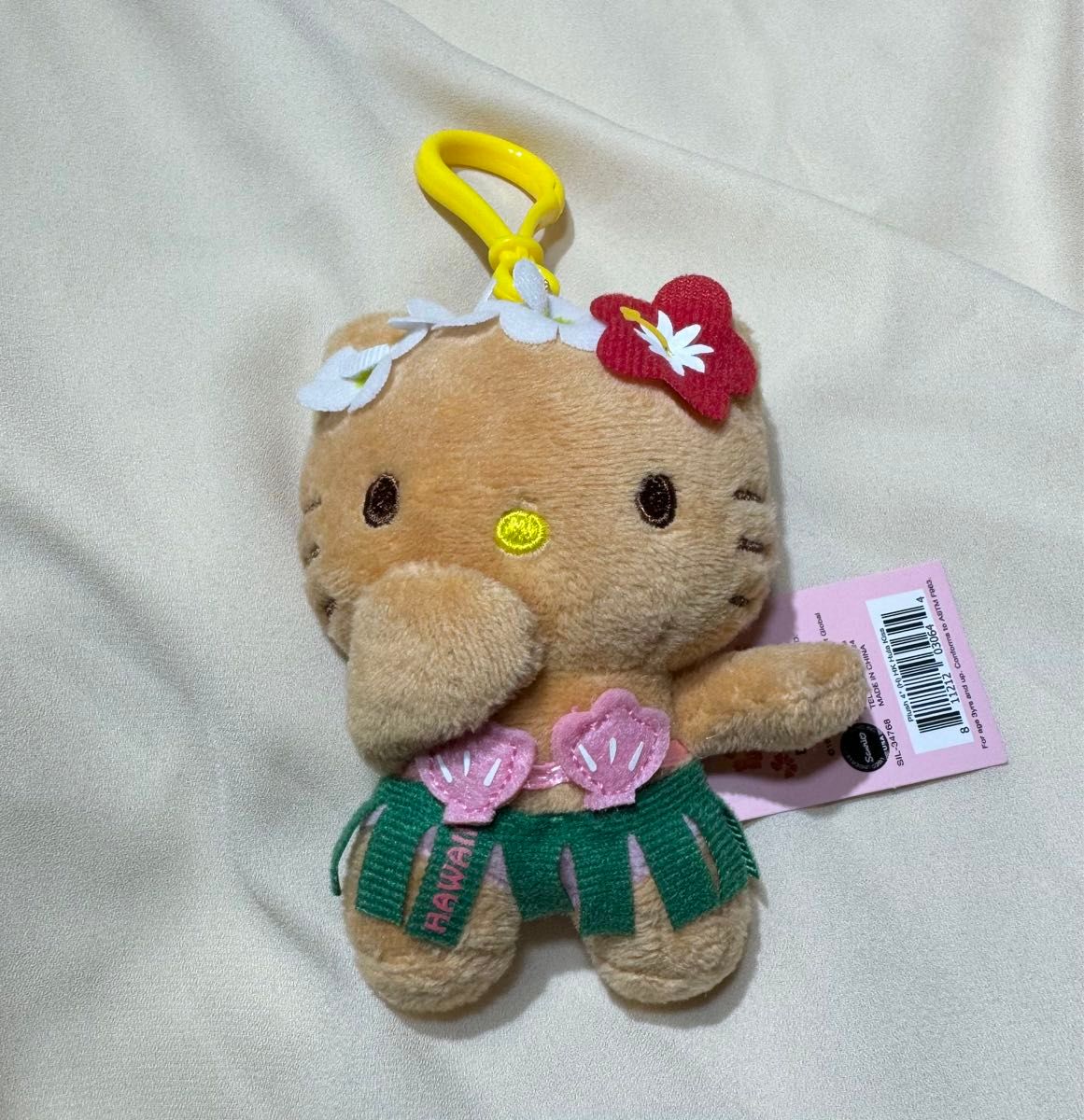 ☆レア☆日焼け ハワイアンキティ 根付け ストラップ ハイビスカス