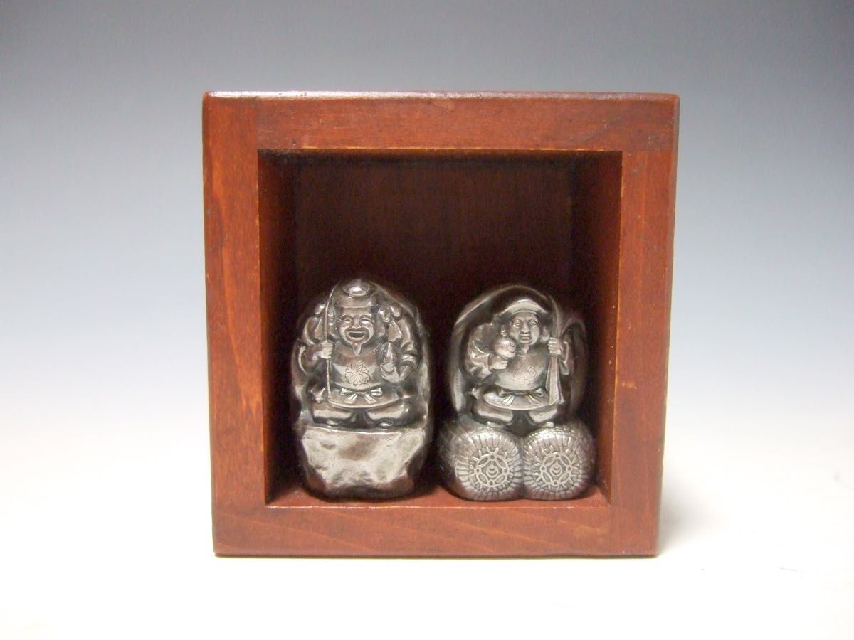 純銀 恵比寿 大黒 計192 5g SILVER 1000 造幣局製 銀無垢 置物｜Yahoo