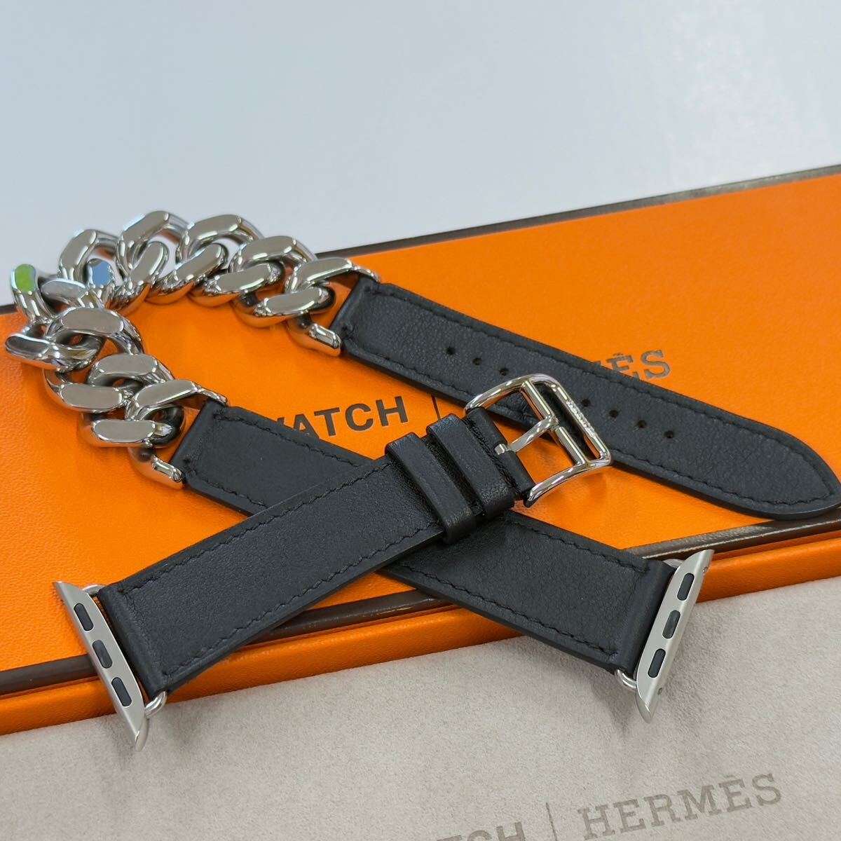 2750 Apple Watch セール エルメス ブラック ドゥブルトゥール 二重