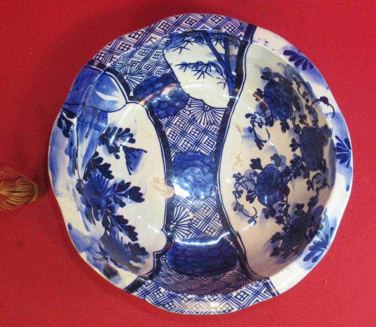 伊万里焼 古伊万里 染付 竹花文 鉢 一対 C 7603 伊万里焼 古伊万里