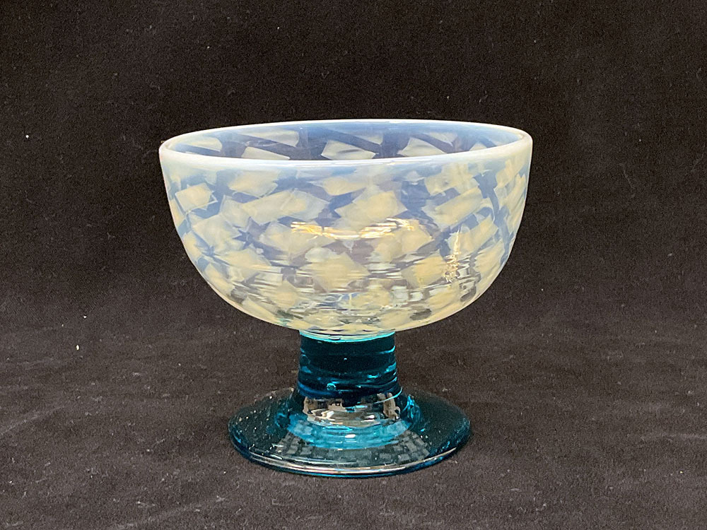 すみれ コレクター 売り切り 処分品 碗型 氷コップ 格子紋 ブルー足