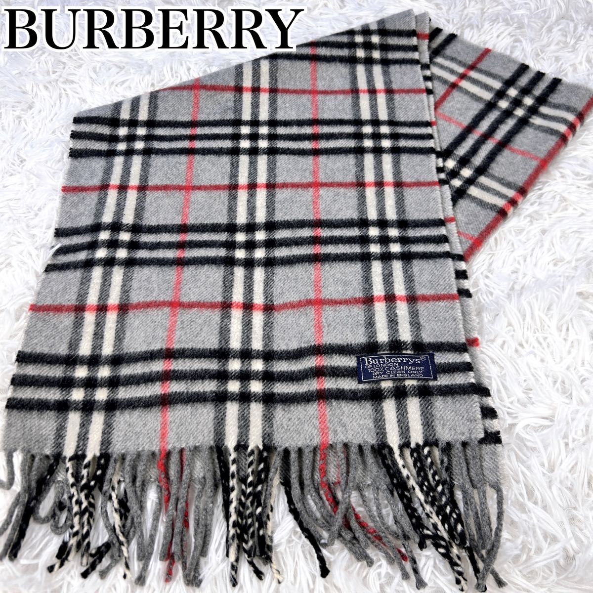 BURBERRY チェック柄マフラー ウール