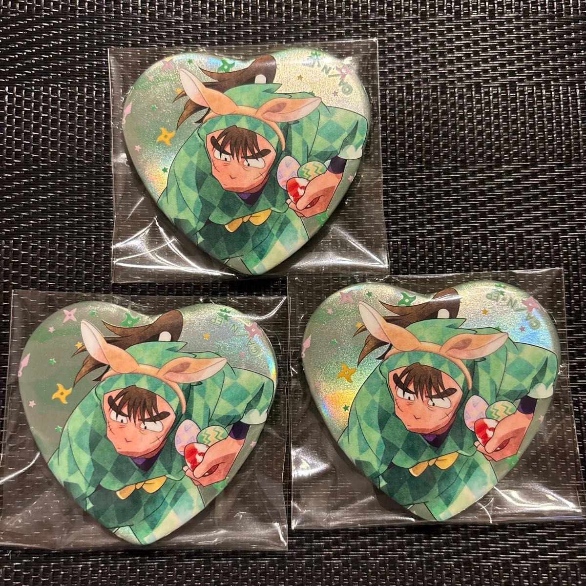 バラ売り可能】忍たま乱太郎 ナンジャコラボ ハート缶バッジ 文次郎