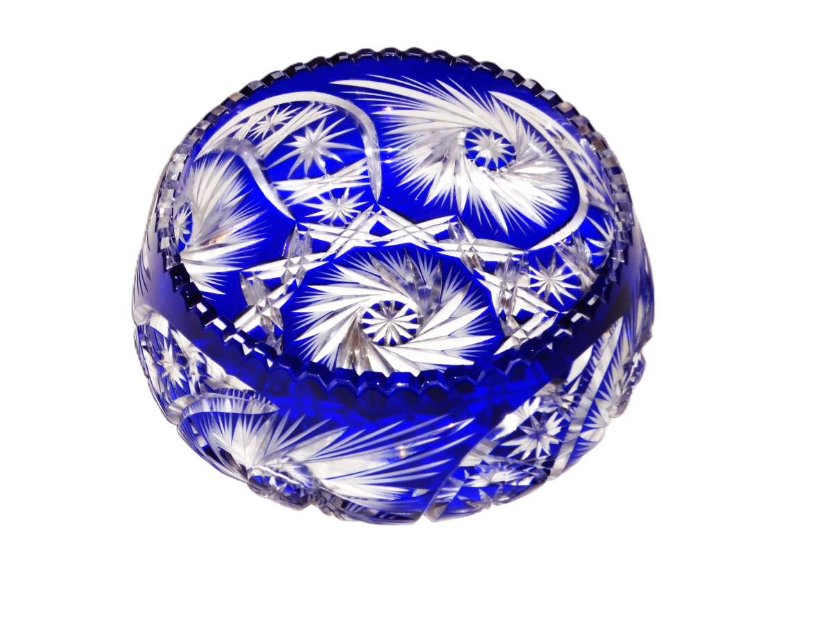 未使用品 ケニッヒ 切子 鉢 ドイツ製 KONIG グリーン クリスタルガラス